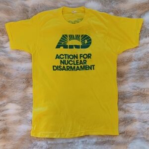 Vtg 1980s Action For Nuclear Disarmament T-Shirt Sz S/M